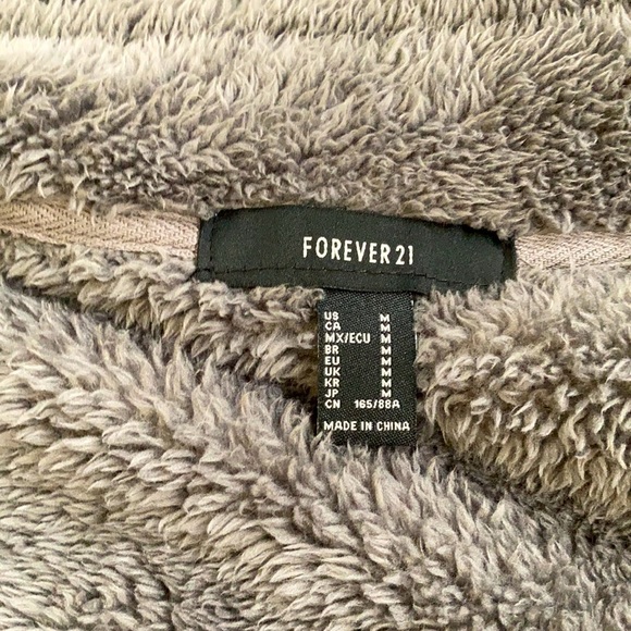 Forever 21 gray cozy zip up jacket - Picture 3 of 4
